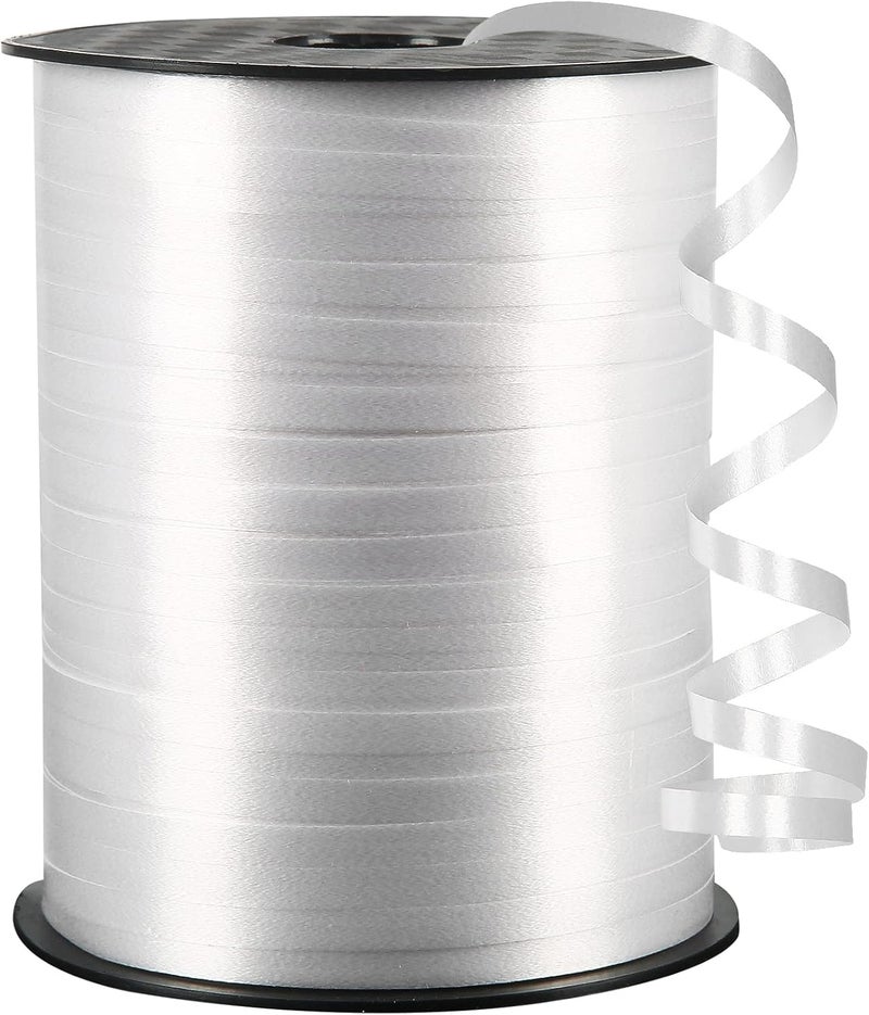 OMISELIO White Curling Ribbon, 500 Yard, 3/16" for Gift Wrapping, Balloon String, Baby Shower, Christmas - Image 1